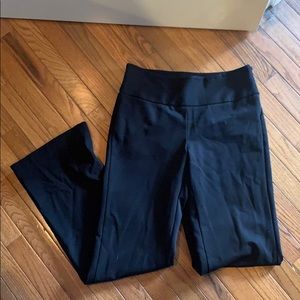 Black straight leg pants with side zipper